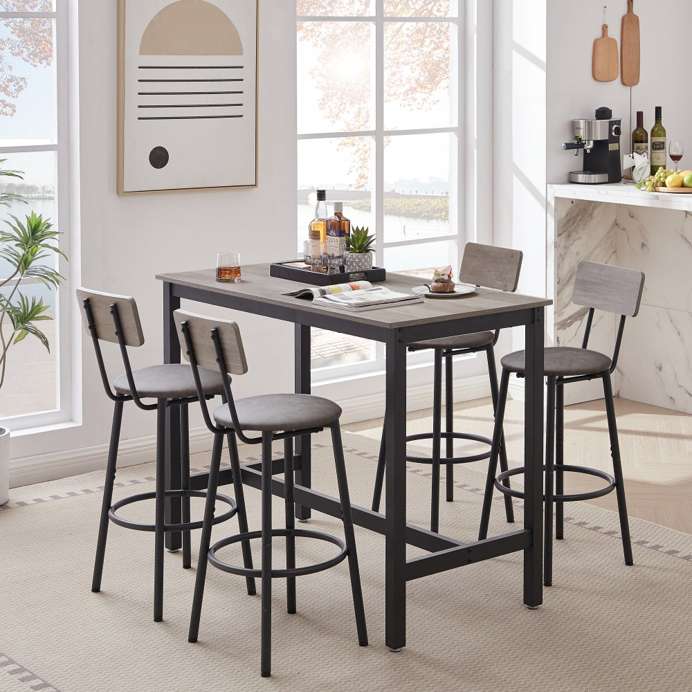Skalin Large Bar Table Set | Grey - Default - bar table set
