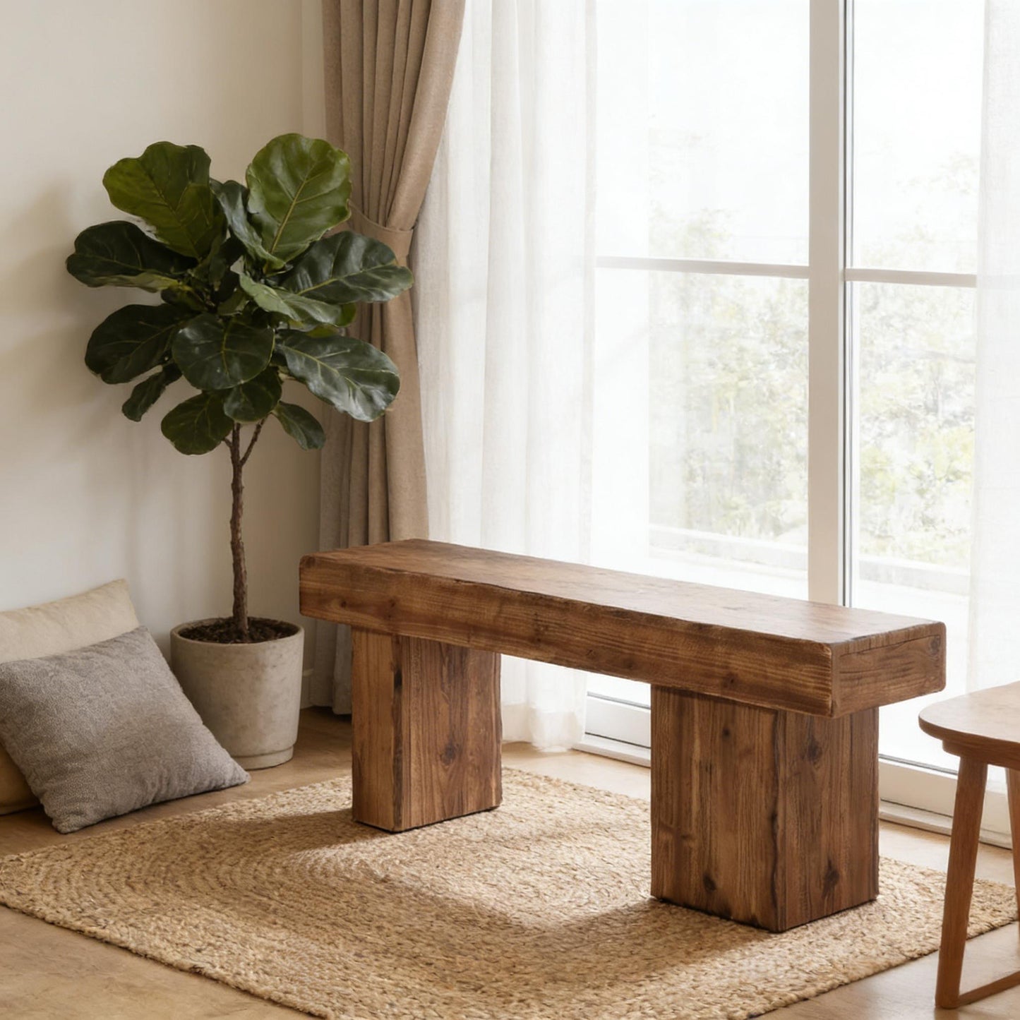 Wilfen Wooden Bench | Rustic Brown - Default - bench brown wood