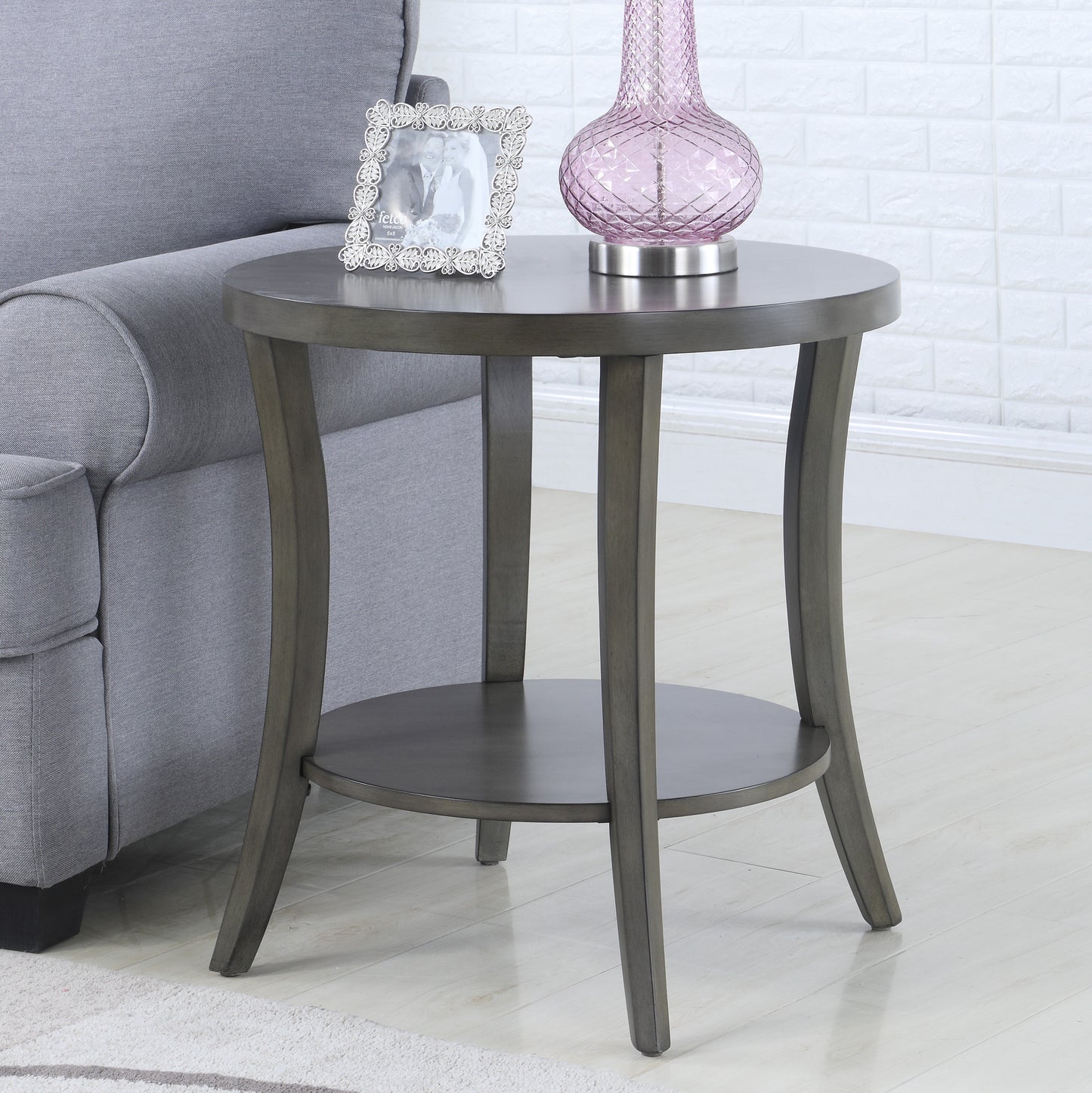 Seedina Oval End Table | Gray - Default - tables