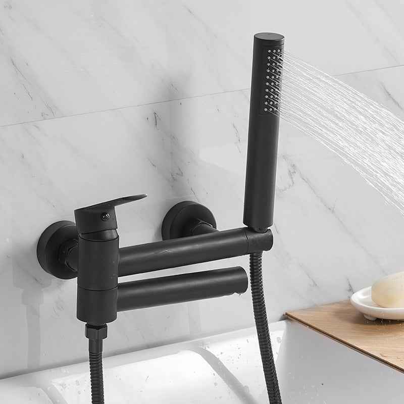 Kauppa Bathtub Shower Faucet - Black Bathtub Faucet + Dual Mode Shower + Hose - bathtub black silver