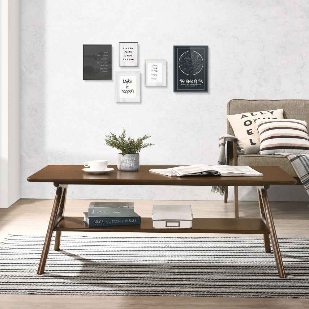 Arona Mid-Century Wooden Coffee Table | Brown - Default - tables