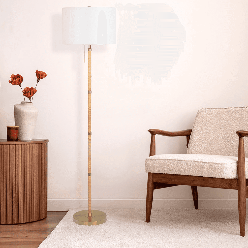 Dorsis Rattan Floor Lamp | Natural - Default - floor lamps