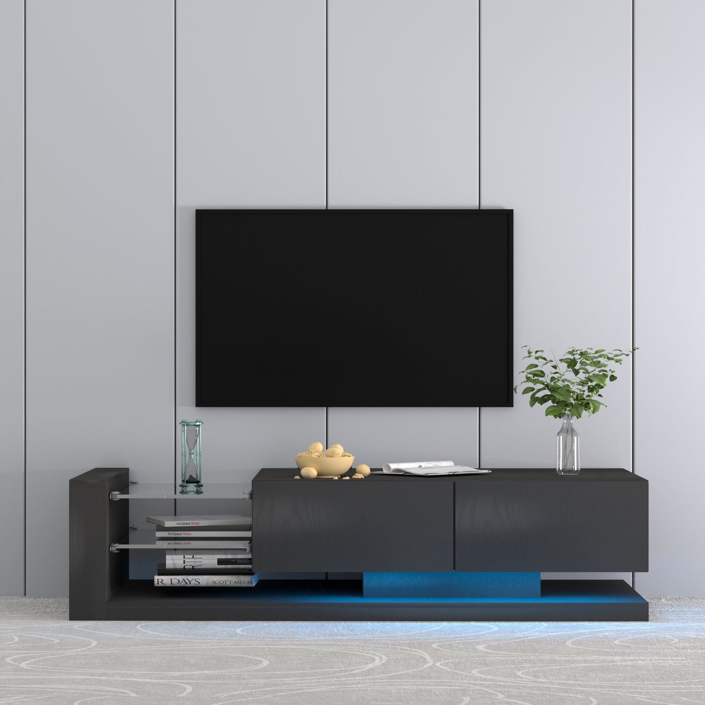 Robores TV Storage Console | Full RGB Lights | Black - Default - tv console