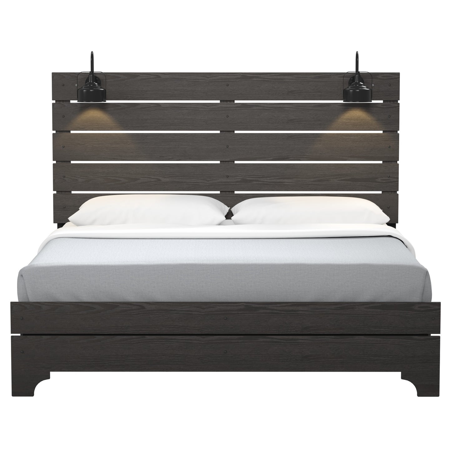 Junipe Queen Bed | Build-In Lights | Brown - Default - beds