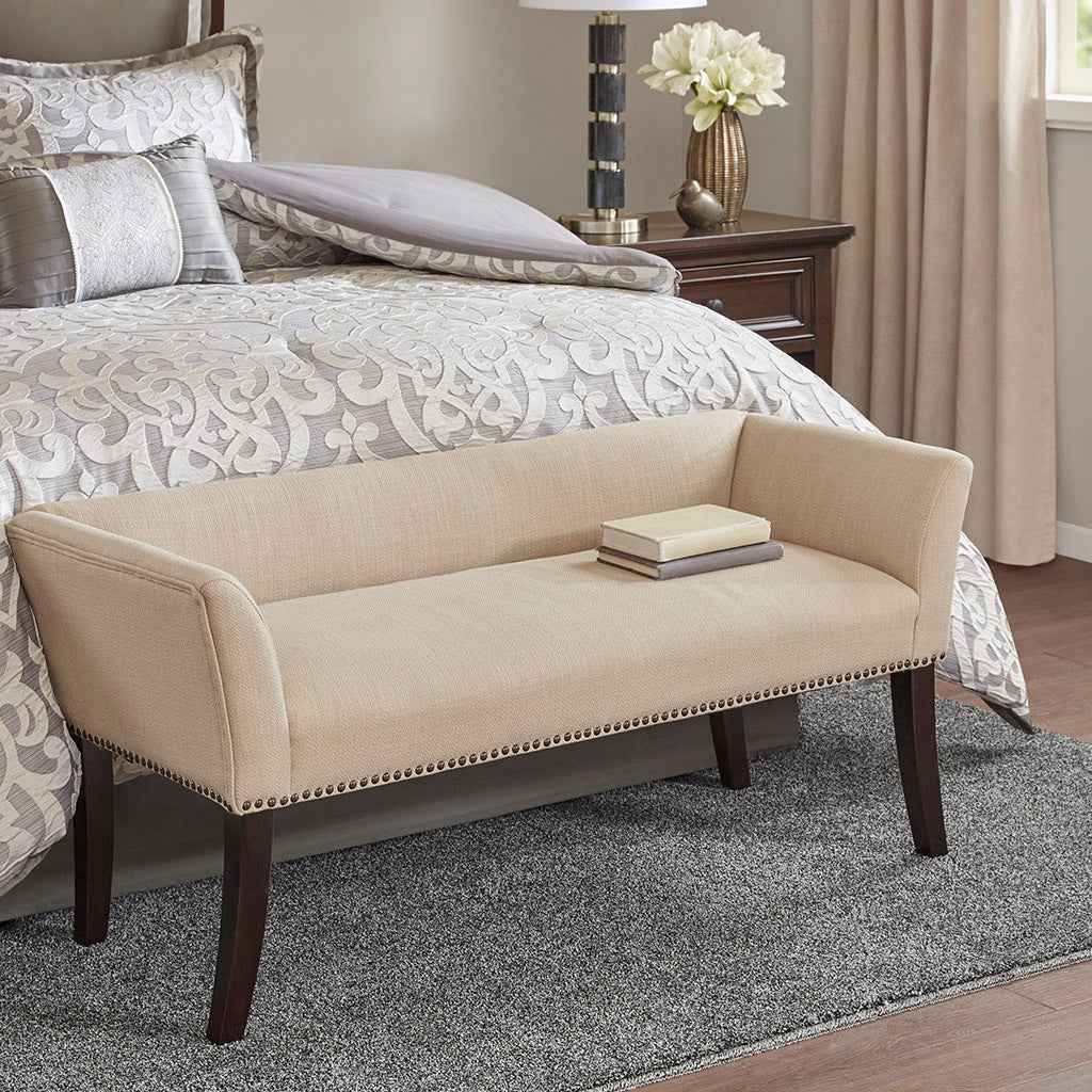 Caesoli Bedroom Bench | Beige - - beige bench wood