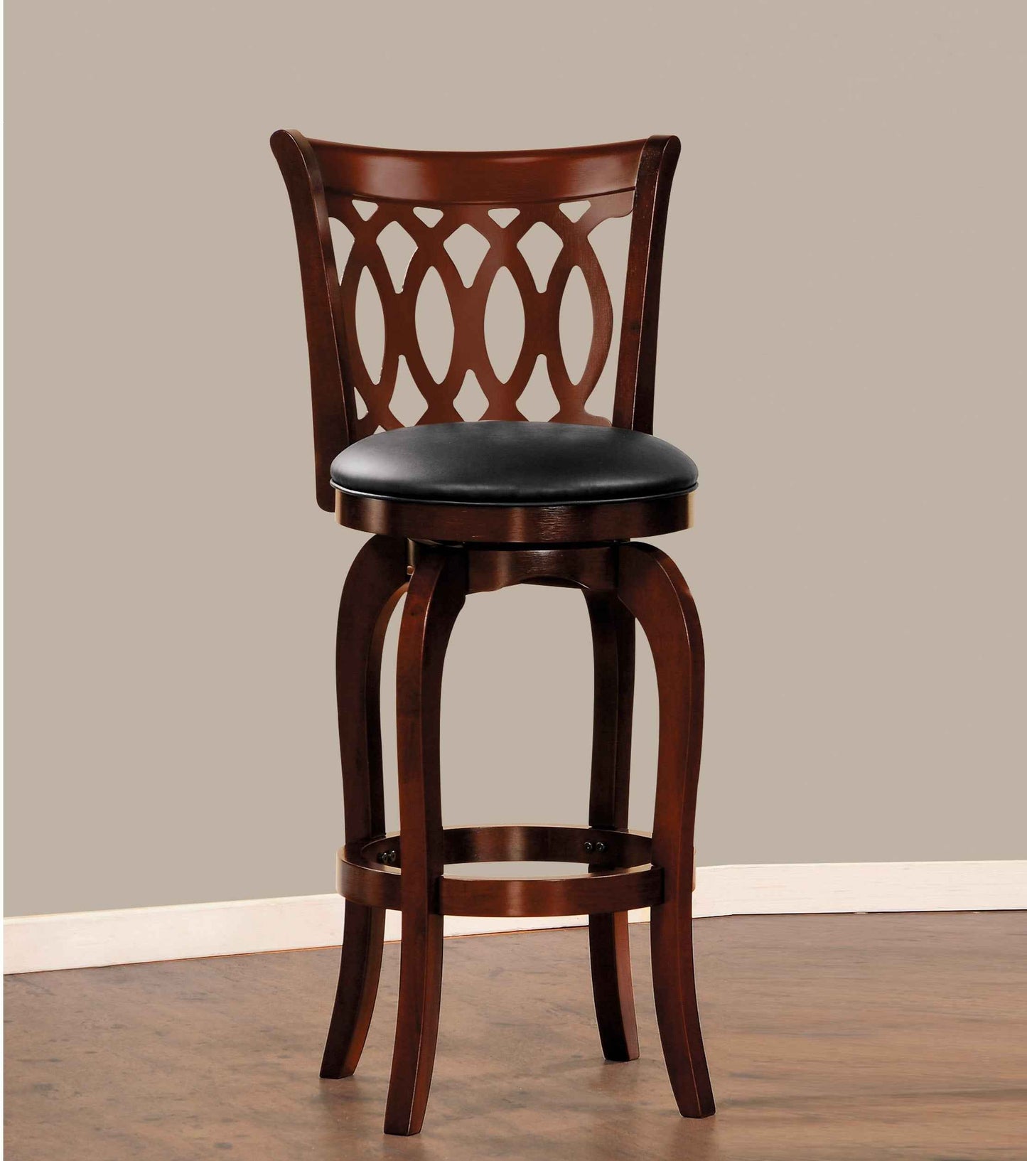 Jecel Mid-Century Swivel Bar Chair | 1 Piece | Dark Cherry - Default - bar stools