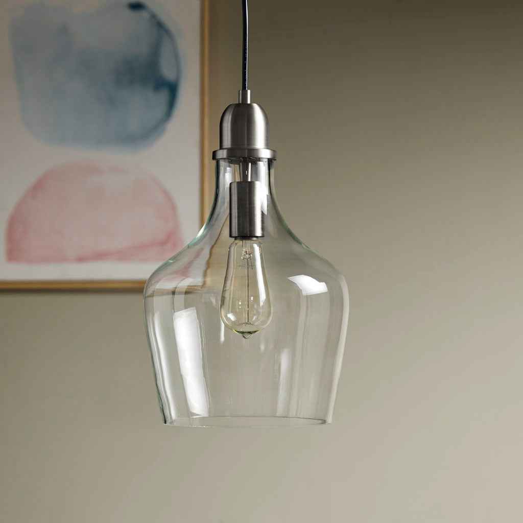 Auburn Bell Shaped Glass Pendant | Dark Grey - Default - pendant light