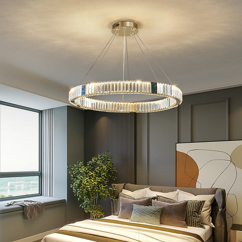 Ristio Chandelier Light Fixture - Single Layer 100 cm Plus Stepless Dimming Light - Chandelier gold