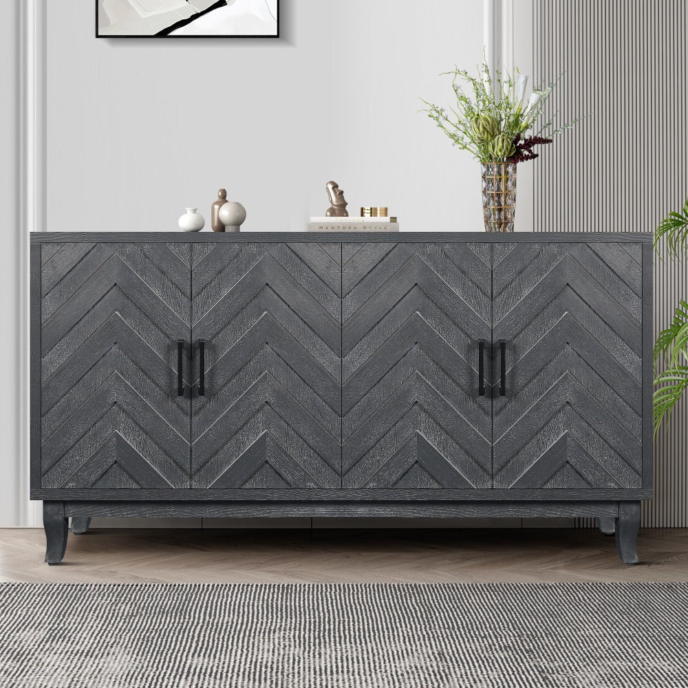 Torava Vintage Accent Cabinet | Antique Dark Grey - - cabinet grey wood