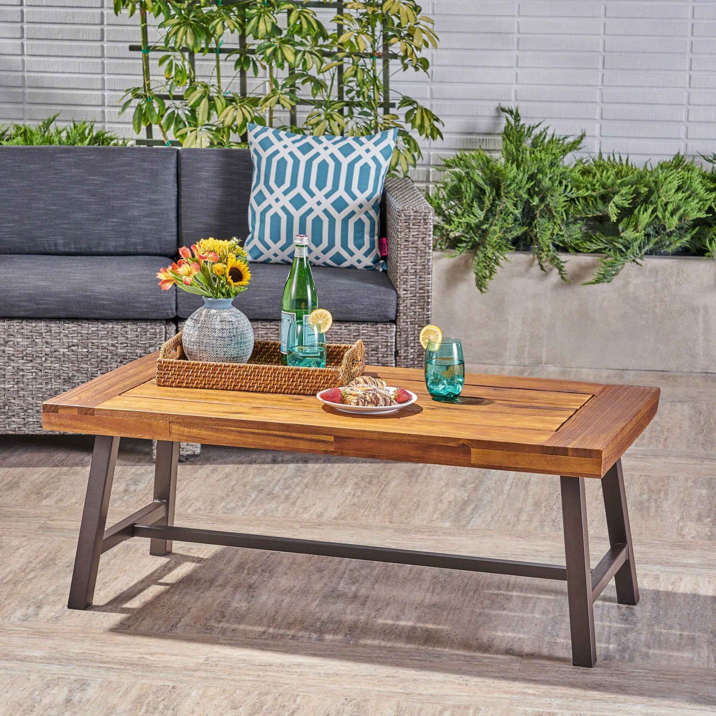 Carlisle Outdoor Coffee Table | Brown - Default - garden furnishing