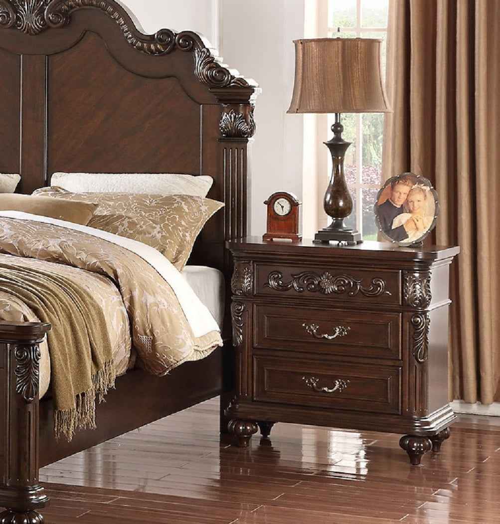 Gendgi Traditional Antique Nightstand | Cherry Walnut - Default - nightstand