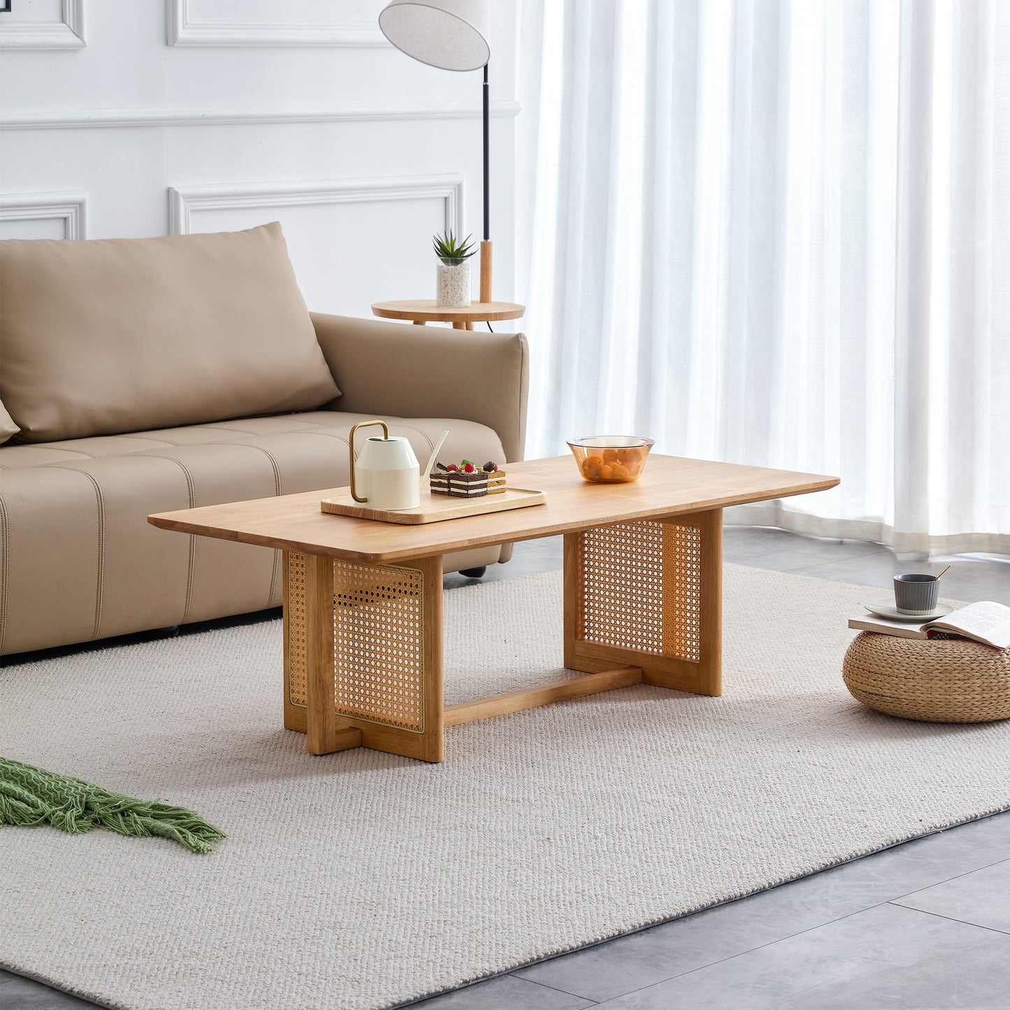 Rurina Rattan Center Table | Natural Wood - Default - tables