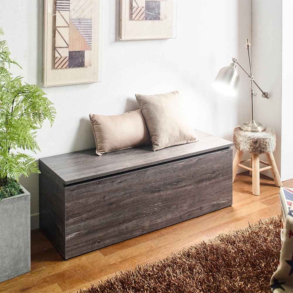 Dean Farmhouse Storage Bench | Rustic Gray - - bench wood