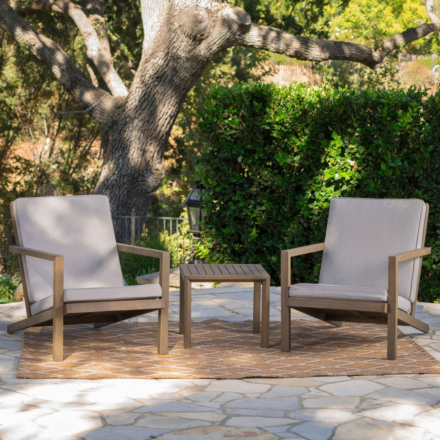 Borodi 3-Piece Outdoor Furniture Set | Taupe - - garden furnishing