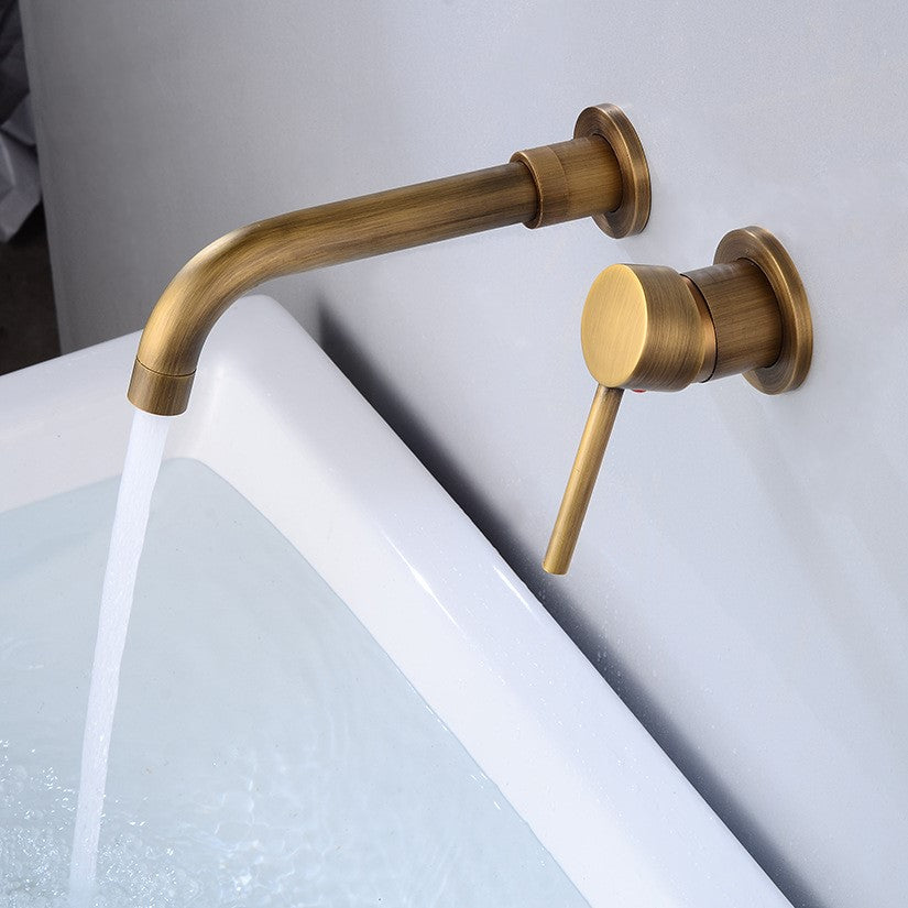 Vitaluxe Wall-Mount Bathroom Faucet - Antique - antique black brushed gold chrome gold single handle wall mounted white