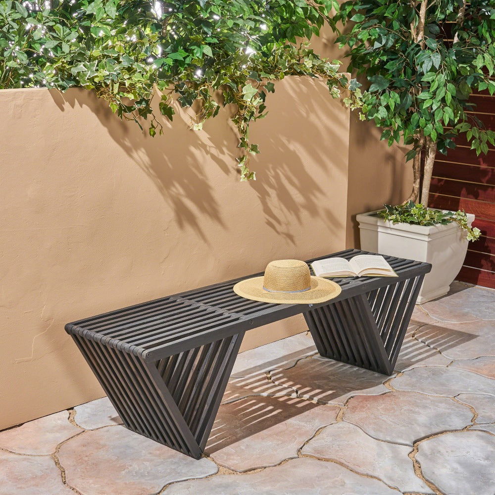 Metropol Minimalist Modern Outdoor Bench | Grey - Default - garden furnishing