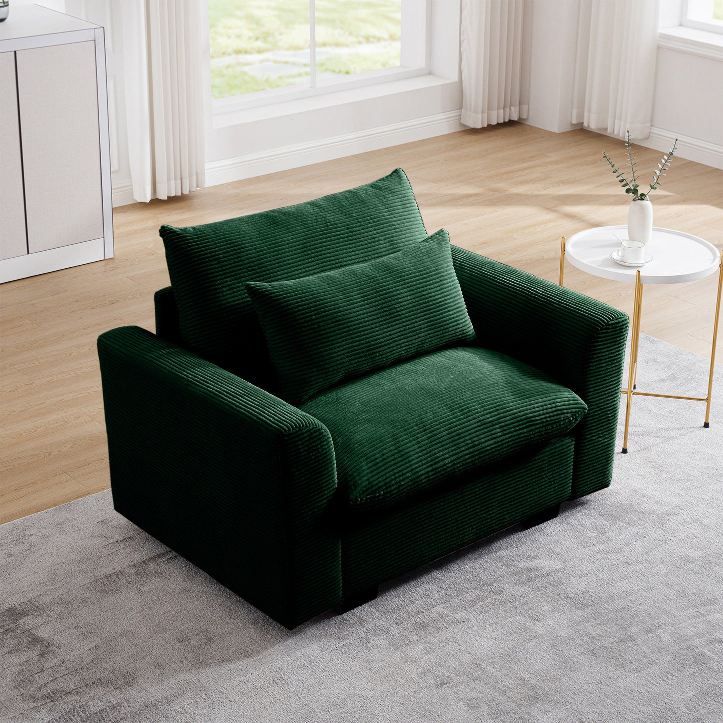 Squicer Armchair | Green Corduroy - - sofa