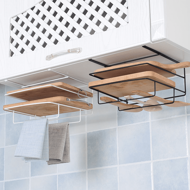 Mounted Board Nail-Free Rack - - black Rack Storage white