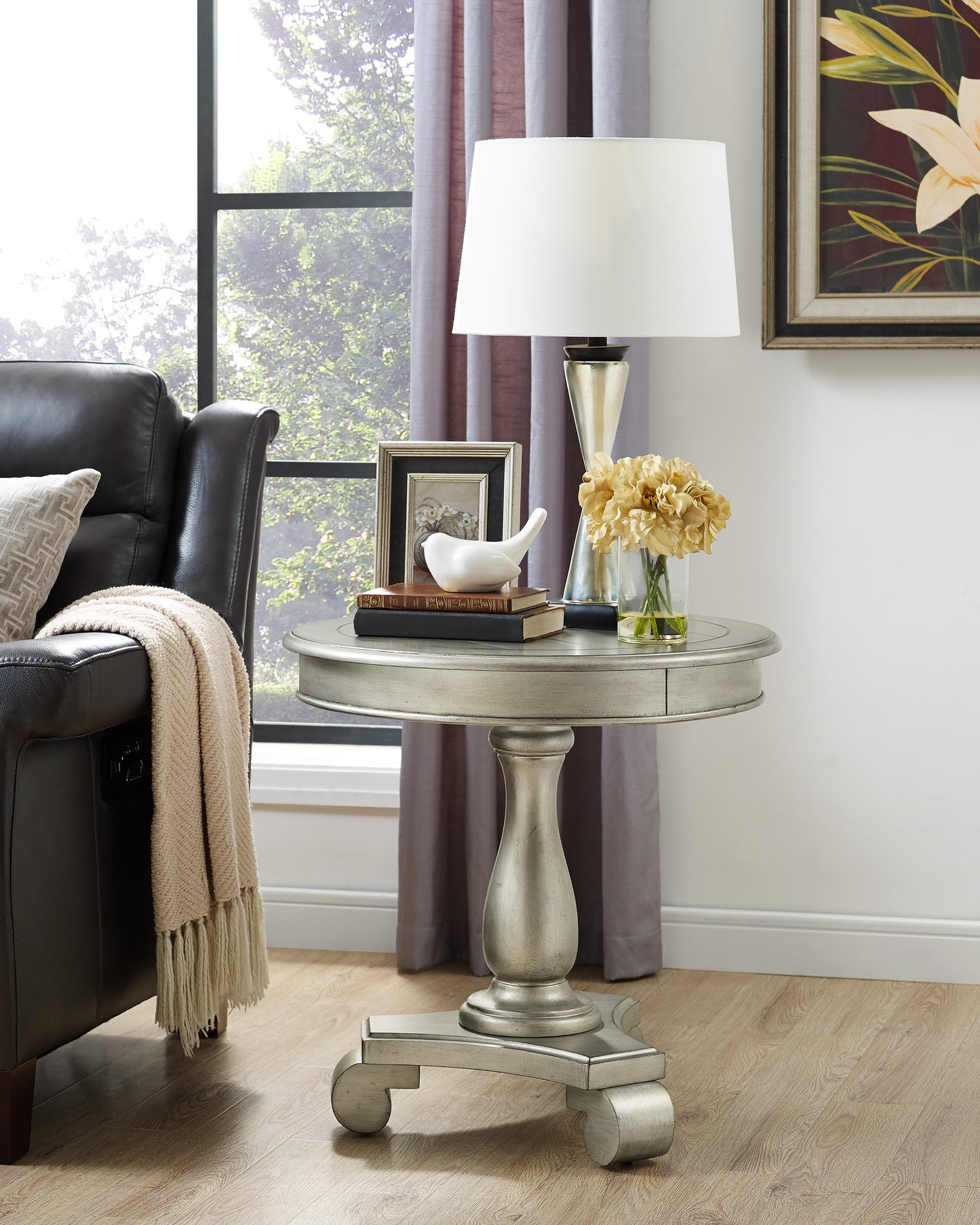 Rene Round Side Table | Champagne - Default - tables