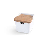 Seasoning Pot Suit - 1pcs - Ceramic Jar Pot white Wood