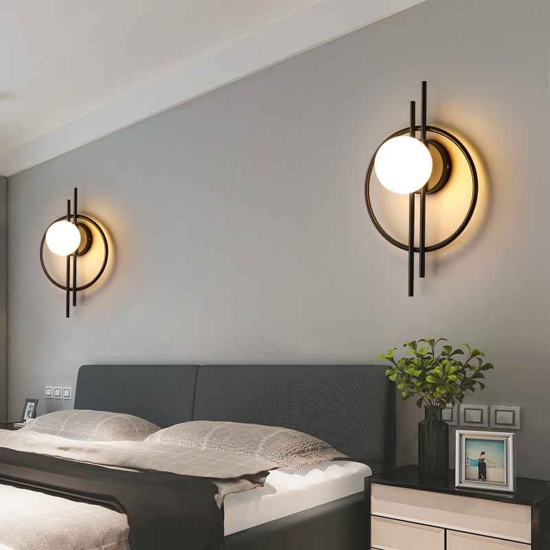 Eisa Round Wall Light - - black gold Wall Light