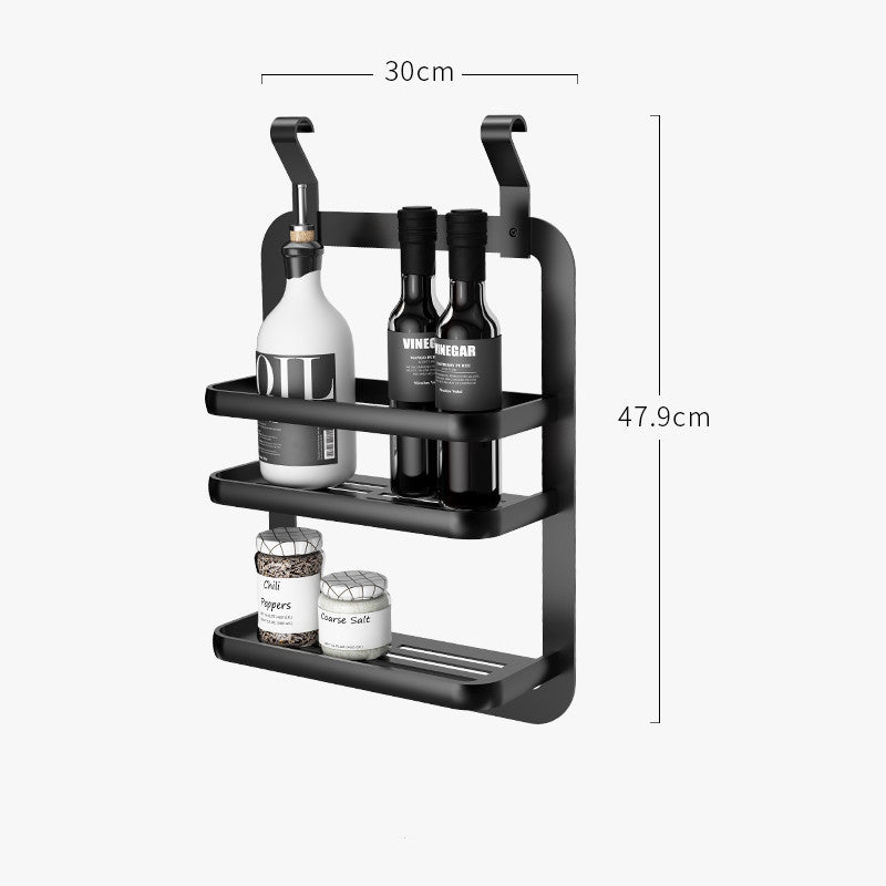 Punch-Free Kitchen Shelf - A - black Drainer Rack Shelf Sink