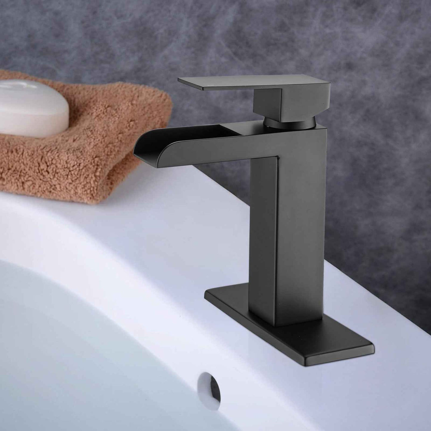 Citatim Waterfall Bathroom Faucet | Black - Default - bathroom faucets