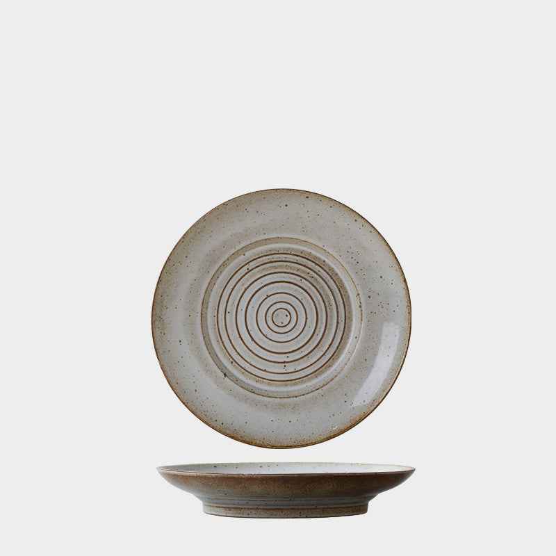 Chinese Aesthetic Plate - 10 inches Plate - beige Ceramic Plate Tableware
