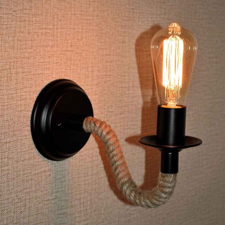 Pairo Retro Wall Light - - black brown flush-mount Wall Light