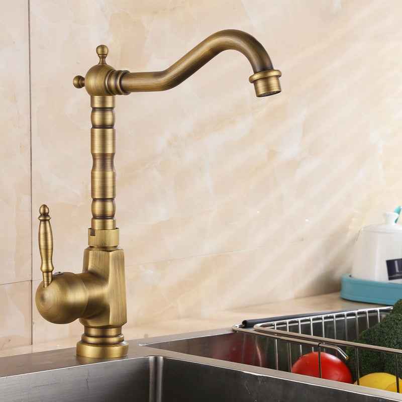 Avot Single-Handle Kitchen Faucet - Bronze - antique bronze brushed gold single handle