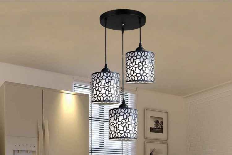 Arpegi Ceiling Light Fixture - 3 Heads Black A - black Chandelier Pendant white