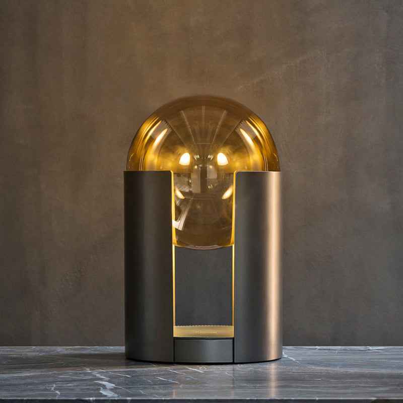 Glass Dressing Table Lamp - Black - Table