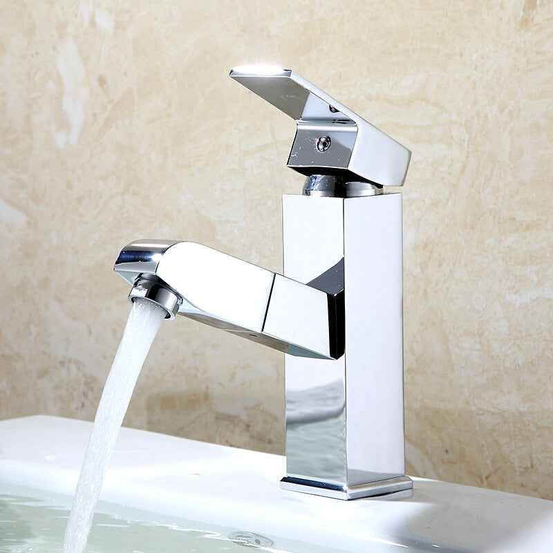 Succi Pull-Out Bathroom Faucet - Silver - chrome chrome silver pull-out silver