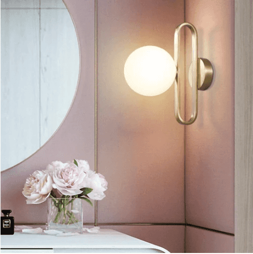 Erbarr Sphere Wall Light - - flush-mount gold Wall Light