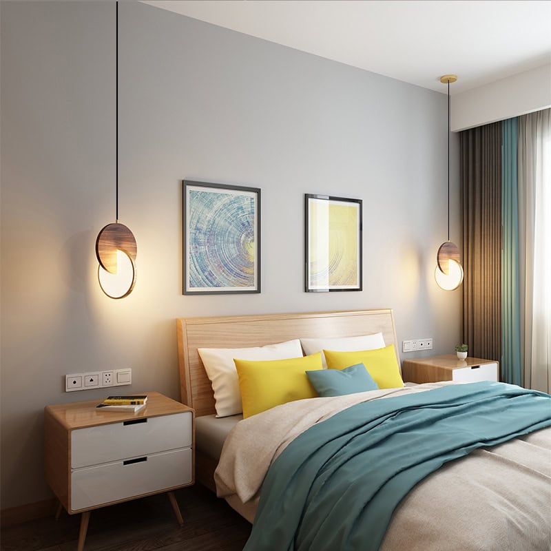 Tapol Pendant Light Fixture - - Chandelier gold Pendant white Wood