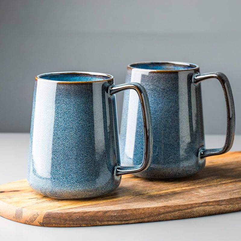 Water Cup Nordic Ceramic Pot - Sydney Blue - blue Ceramic cup