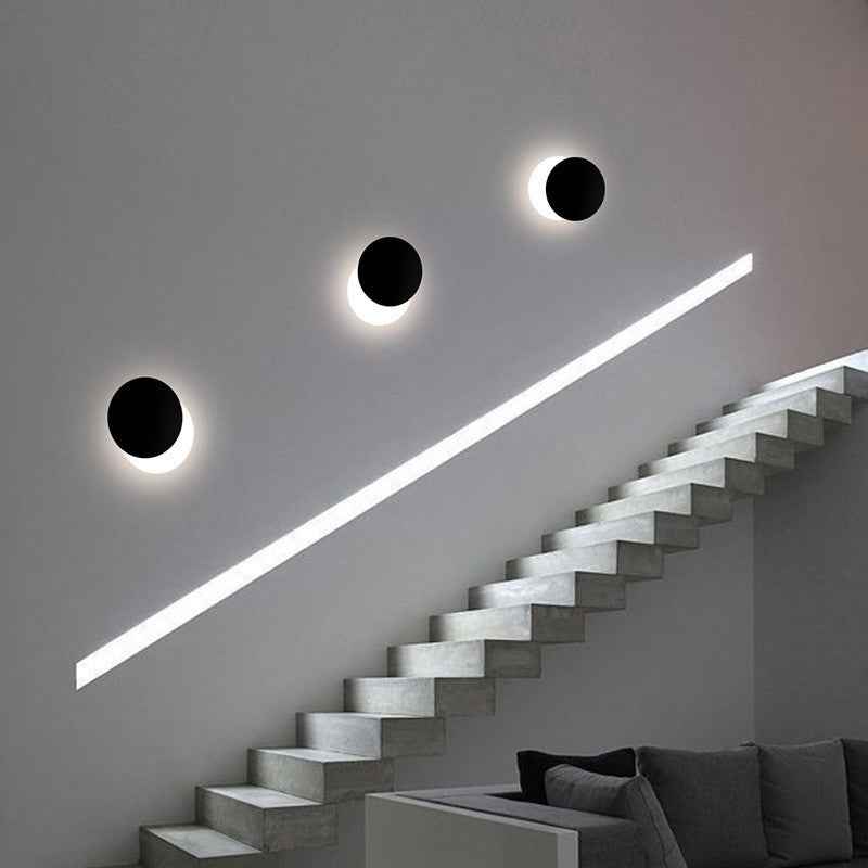 Aira Circle Wall Light - - black flush-mount led Spotlight Wall Light white