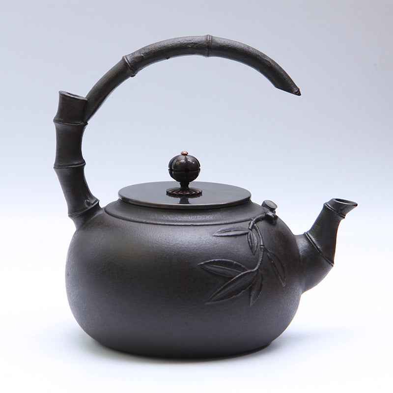 Handmade Cast Iron Teapot Southern Iron Kettle Kung Fu Tea Set Teapot - Style 6 - brown iron metal teapot