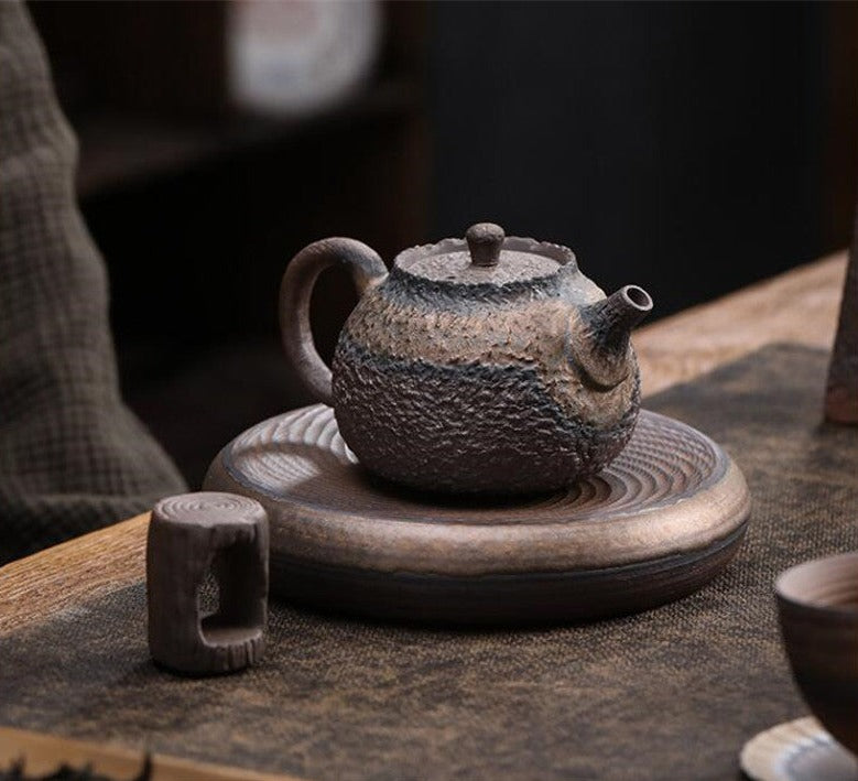 Retro Stoneware Teapot - -