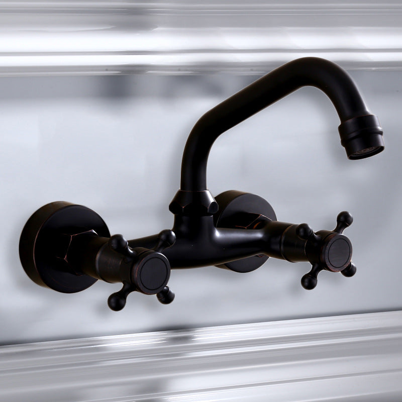 Jasuli Wall-Mount Bathroom Faucet - Brushed Black - black brushed black wall mounted