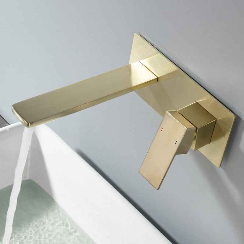 Andry Wall-Mount Bathroom Faucet - - brushed gold gold wall mounted