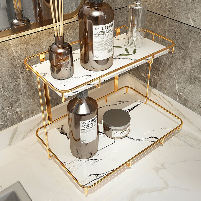 Lightweight Luxury Shelf - - gold green Marble Shelf white