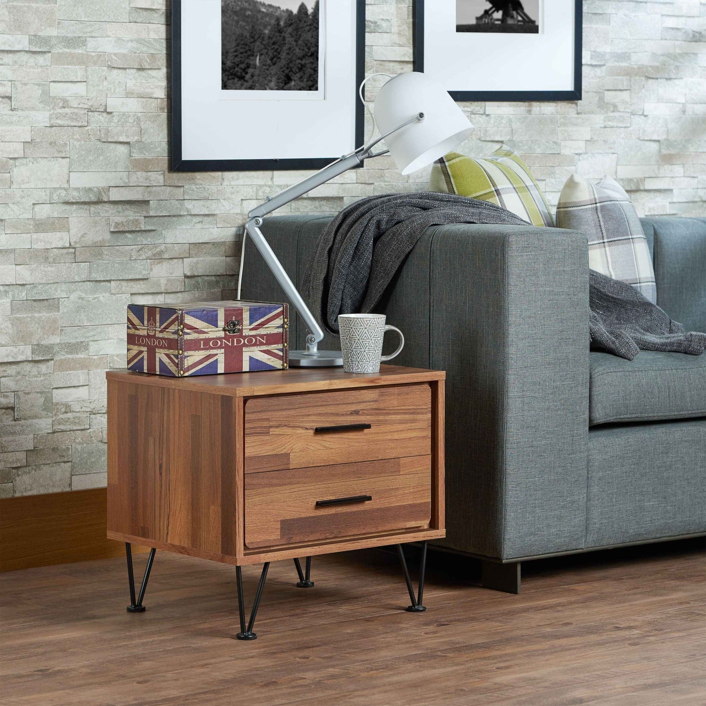 Deoss 2-Drawer Table | Walnut - Default - tables