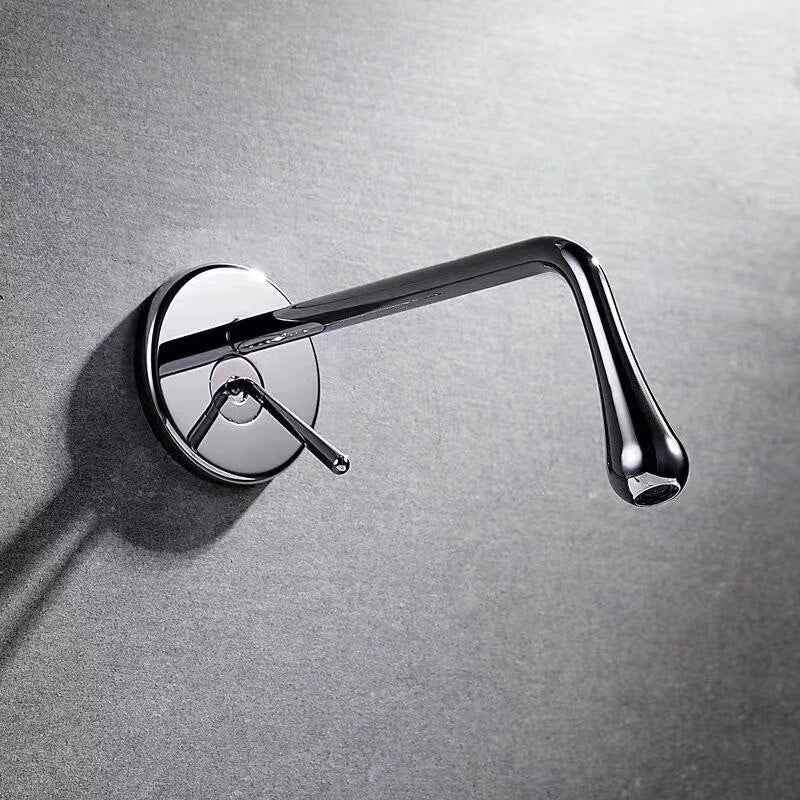 Jasulite Wall-Mount Bathroom Faucet - - bathroom faucet black gold gun grey silver single handle wall mounted