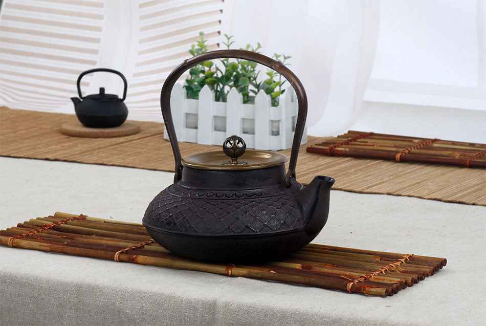 Cast iron kettle cast iron teapot - Rusty Iron - bronze brown iron metal teapot