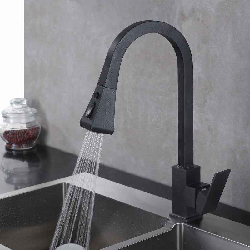 Ventex Pull-Down Kitchen Faucet - Black - beige black pull down