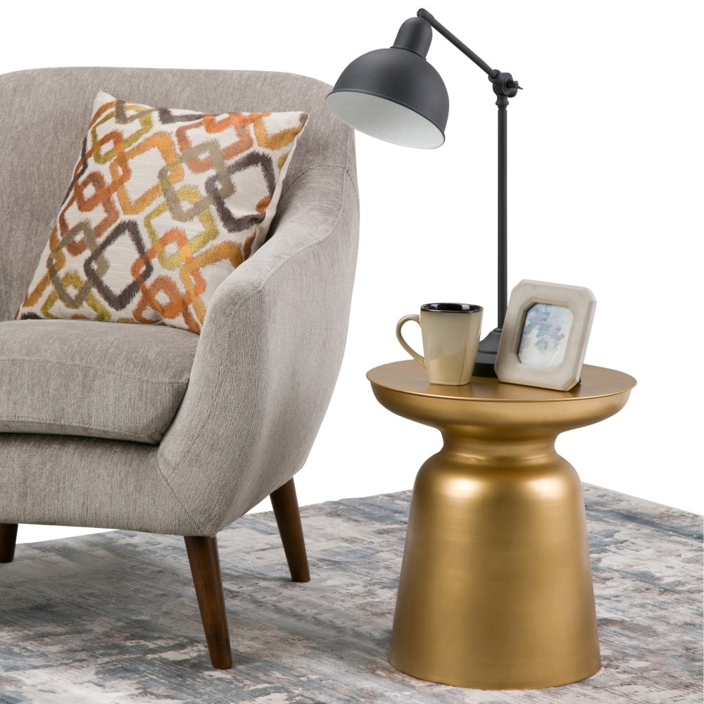 Jovana Metal Round End Table | Brushed Gold - - tables