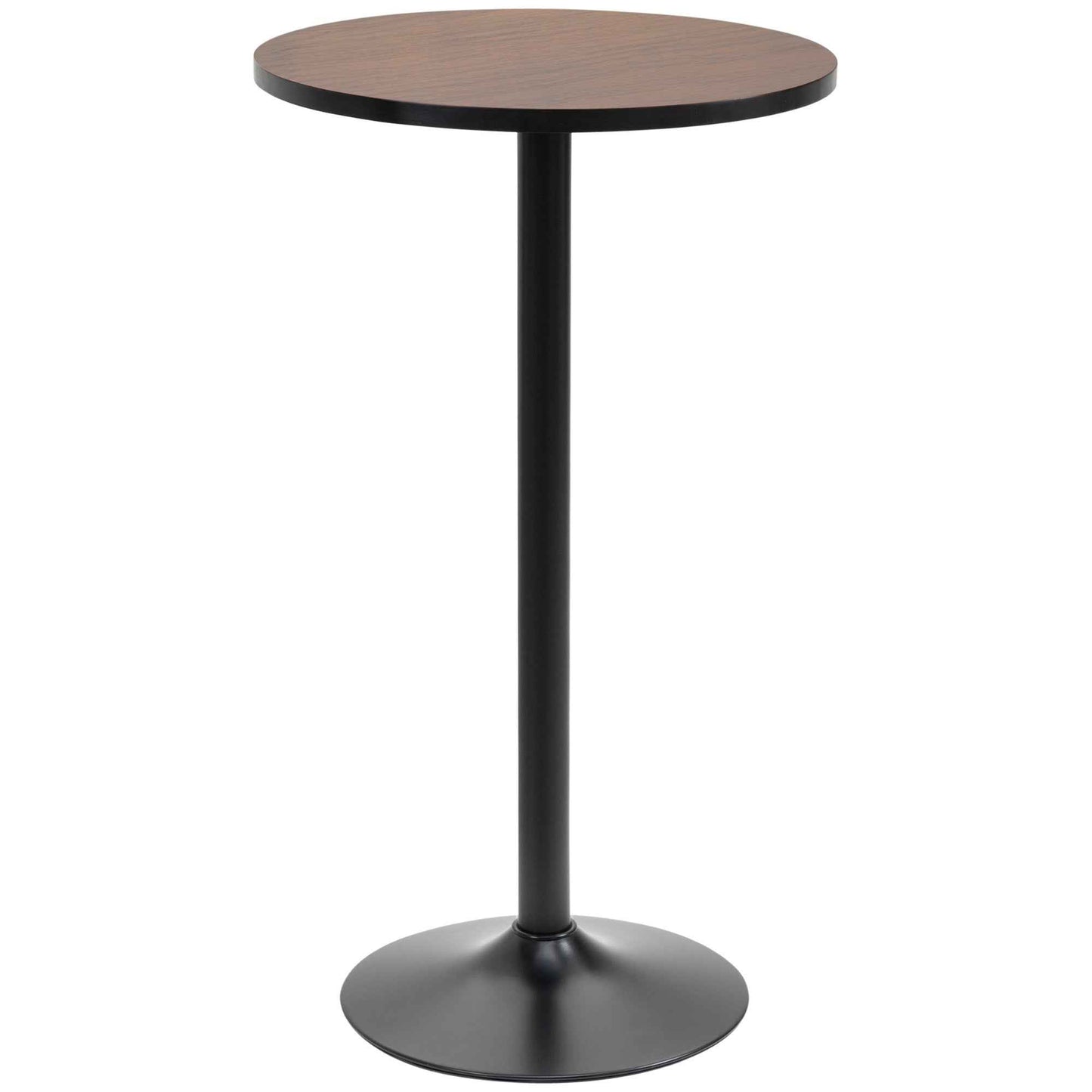 Vilen Round Bar Table | 1 Piece - No Stools | Brown & Black - Default - bar table