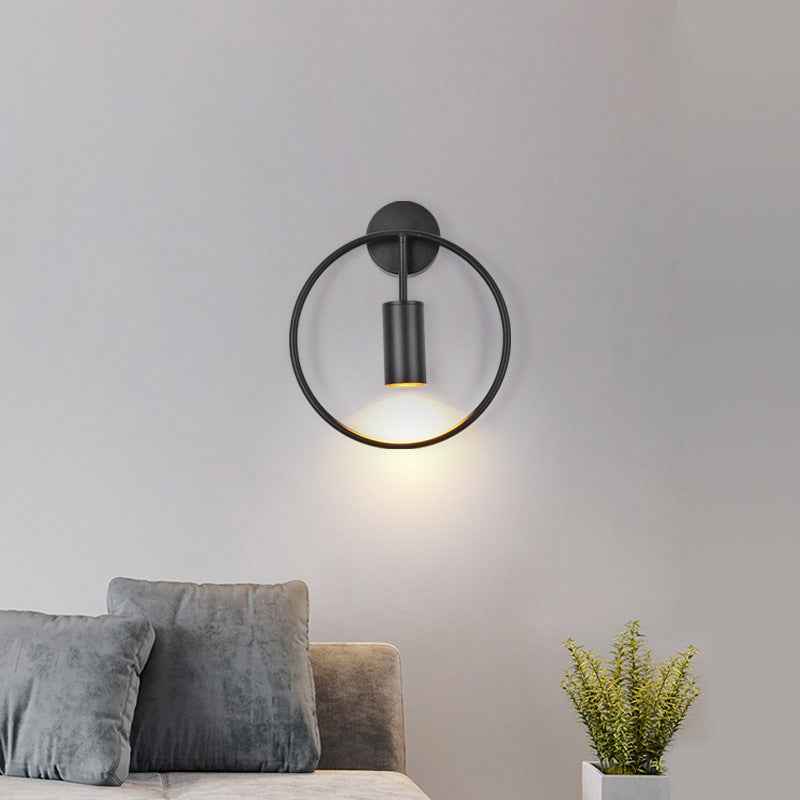 Eraste Circle Wall Light - - black flush-mount gold led Wall Light