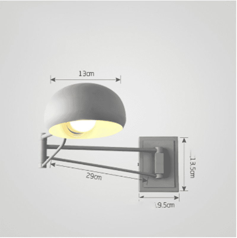 Ameta Library Wall Light - - black gold grey silver Swing arm Wall Light white